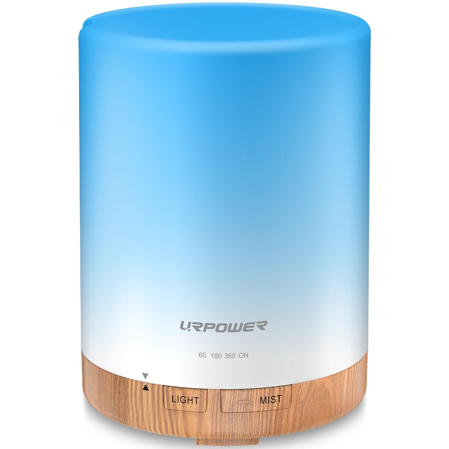 URPOWER 300ml Aromatherapy Essential Oil Diffuser Ultrasonic Air Humidifier AUTO Shut Off Scent Diffuser Night Light 7 Color Changing LED Lights and 4 Timer Settings for Bedroom Office Home