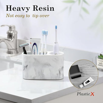 Luxspire Toothbrush Holder, 2 Slots Toothbrush and Toothpaste Holdersfor