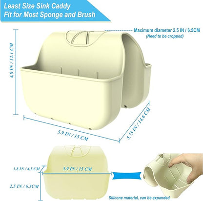 Sponge Holder for Kitchen Sink, Silicone Sink Saddle Caddy Organizer Rack