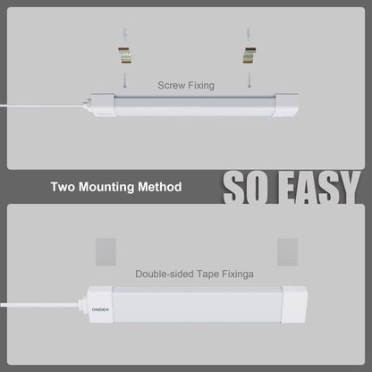 ONIDEK Under Cabinet Lights with Plug. 3000K-6500K Dimming and Color. with Wireless Control Panel and Remote Control.15W 1500LM for Garage, Kitchen, Bathroom, Closet, Office (16 inch)