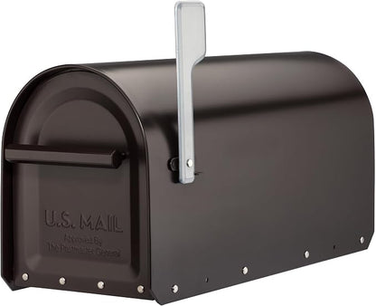 Architectural Mailboxes Sequoia Galvanized Steel Post Mount Mailbox, Compatibility Code G, 5560RZ-SR, Rubbed Bronze, Large Capacity | Galvanized steel build for outside with rust-resistant powder-coat finish and a magnetic door closure. USPS approved.