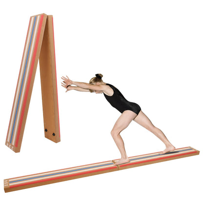 Modern-Depo 8ft Balance Beam Folding Floor Gymnastics Equipment for Kids Adults, Non Slip, Gymnastics Beam for Training, Physical Therapy and Professional Home Training