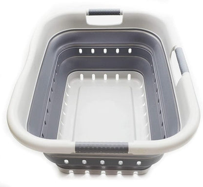 SAMMART 41L Collapsible 3 Handled Plastic Laundry Basket