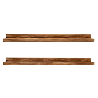 AZSKY Rustic Wood Floating Shelves for Nursery Books Long Wall Bookshelf Photo Picture Ledge Shelf with Lip Wall Shelf for Kids Bedroom Bathroom Living Room Office Frames 36 Inches Set of 2
