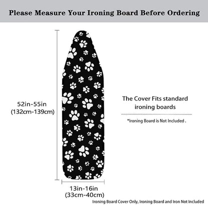 White Dog Paws Ironing Board Cover Heat Reflective Iron Pad