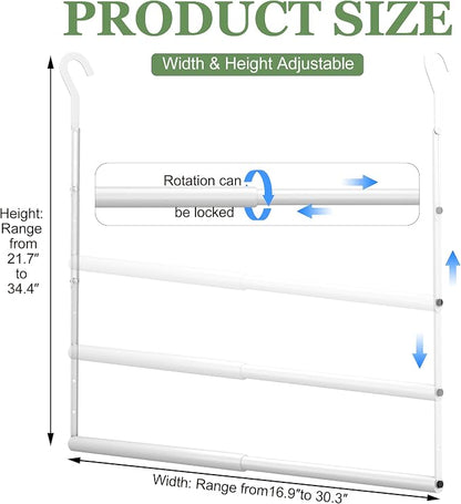OPKING Hanging Closet Rod Extenders Adjustable Width & Height Space-Saving, 1Pack White