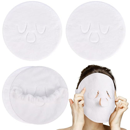 Face Steaming Towel, 4 Pack Reusable Face Towel Cold Hot Compress Facial