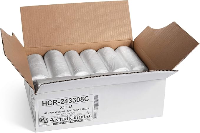 Aluf Plastics High Density Trash Bags, 16 Gallon, 8 Micron,