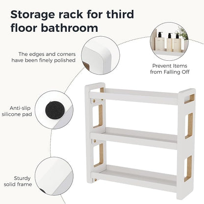 Bathroom Organizers And Storage,Bathroom Counter Organizer,Bathroom Counter Shelf,Bathroom Sink Organizer,Vanity Organizers,Vanity Storage,Makeup Organizer Countertop,Perfume Display(White 3 Tier)