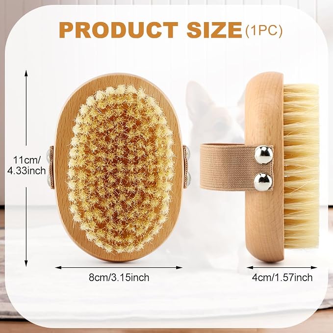 Soft Boar Bristle Pet Palm Brush for Short Haired Dogs and Cats with Band, Reduce Shedding,Ergonomic Dog Brush(Soft dog brush)