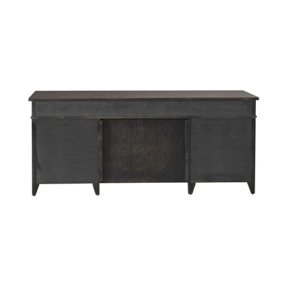 Liberty Furniture Paradise Valley Executive Credenza Desk with Locking File Drawers Traditional Home Office - Saddle Brown Oak Wood