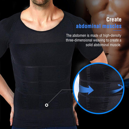 NonEcho Mens Slimming Body Shaper Seamless Compression Shirt Tummy Control Slimmer Shapewear Gynecomastia Undershirt