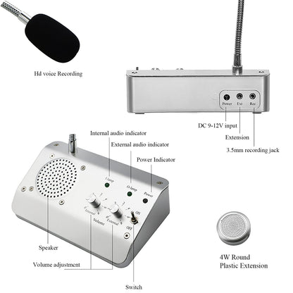 WWMFS Window Speaker System, Dual Way Window Microphone Intercom Speaker, Intercom System for Business, Home, Office, School, Counter, Bank and Station