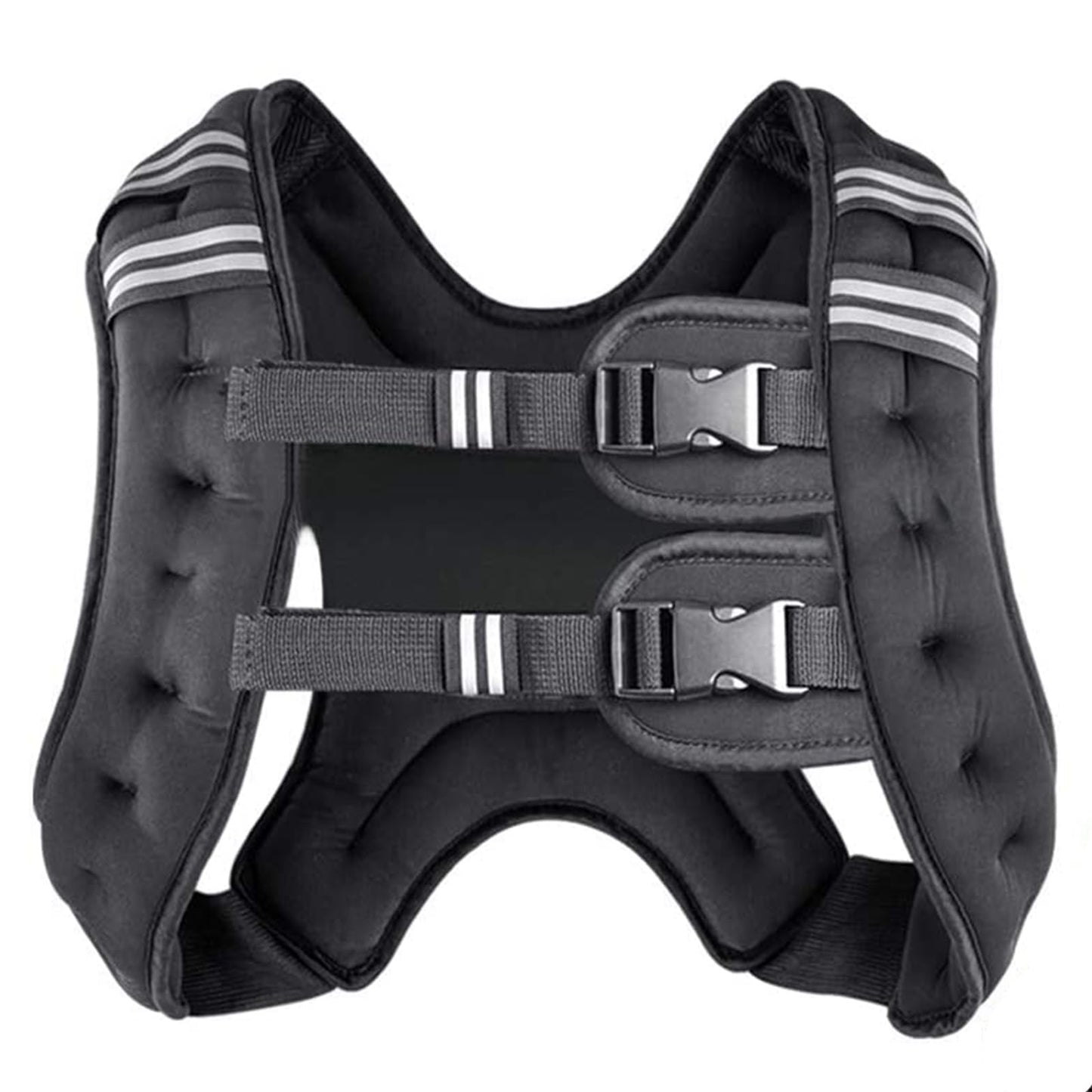 Prodigen Weighted Vest for Women and Men 8 Lbs with Reflective Stripe and Double Adjustable Buckle Straps Weight Vests for Strength Training, Jogging, Cardio, Weight Loss, Muscle Building, Black