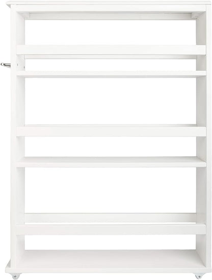 Lavish Home 3-Tier Slim Rolling Storage Cart - 25” x 5.7” Narrow Rolling Cart with Handle and Wheels for Bathroom, Laundry Room, and Kitchen Organization - Pull-Out Home Organizers (White)