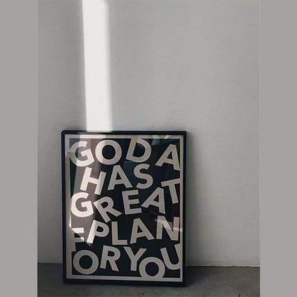 Inspirational wall Art Deco poster painting for office, bedroom, classroom, black and white geometric wall picture， 12X15.5inch, ready to hang wall painting for living room Christian Gifts, gift of christ