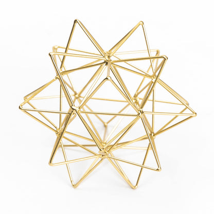 YiLifebes Metal Geometric Table Top Decor, 3D Metal Geometric Sculpture, Gold Abstract Sculpture for Home Decor, Table Art Decorations for Home, Living Room, Office, Bedroom