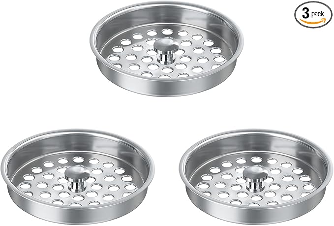 3 PCS Commercial Kitchen Sink Strainer Basket Replacement