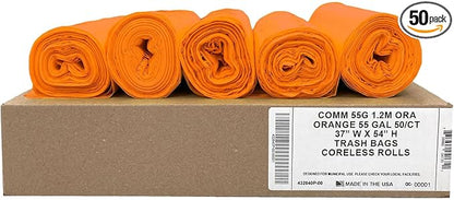Ultrasac Heavy Duty 55 Gallon Orange Trash Bags