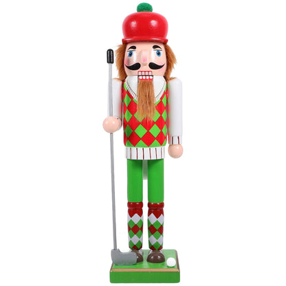 DECHOUS Golf Nutcracker 15 Inch Christmas Golf Player Nutcracker Sports Nutcracker Golfer Nutcracker with Club and Ball Christmas Nutcracker Figurines for Home Table Shelve