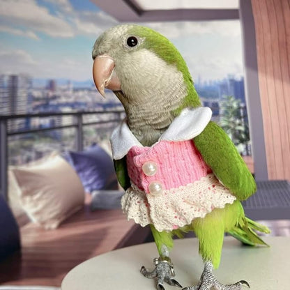 Common Hill Myna Bird Diaper Flight Suit - Pink Top Bird Clothes Cosplay Photo Prop for Parrots, Lovebirds, Parakeets, Cockatiels & Small Animals