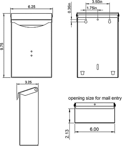Architectural Mailboxes City Classic Steel Wall Mount Mailbox, Black, Small | Galvanized steel build for outside with weather-resistant outdoor construction and a rust-resistant powder-coat finish.