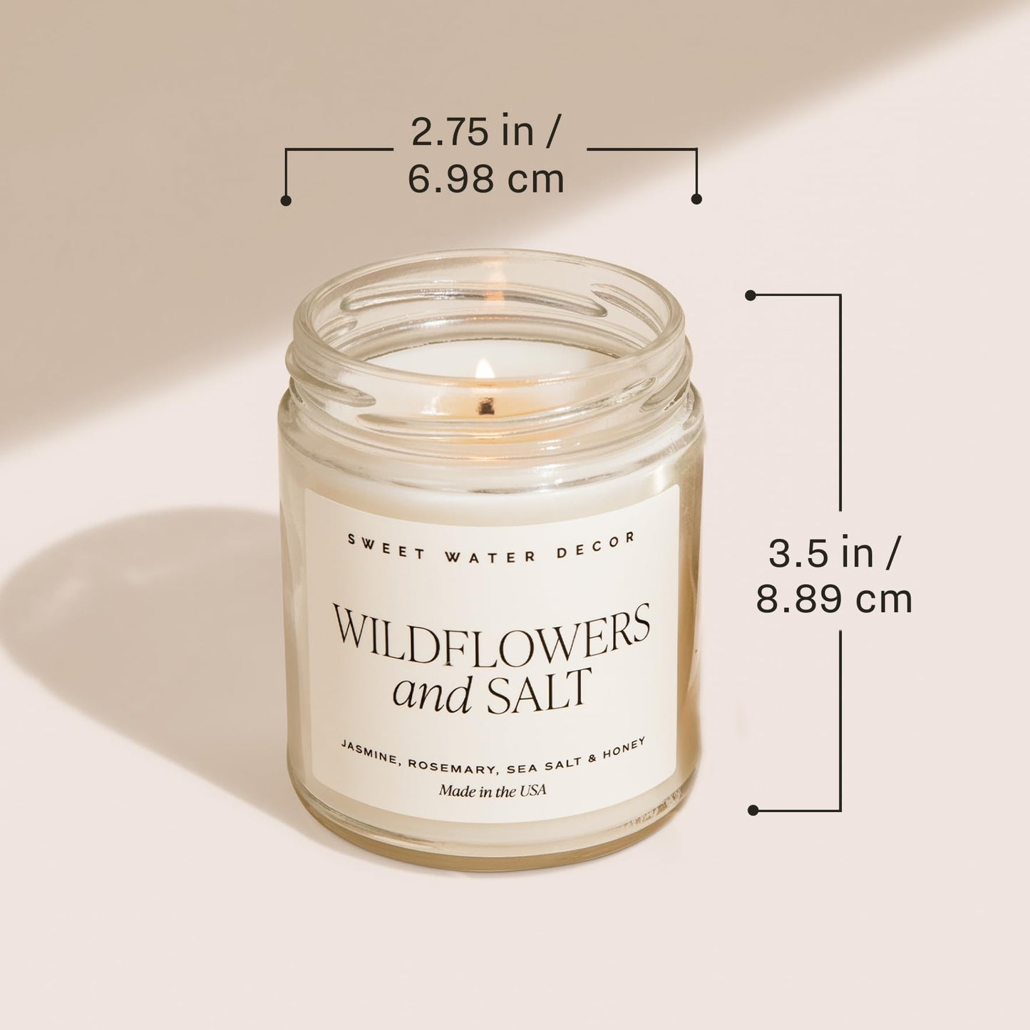 Sweet Water Decor Hello Fall Candle - Cinnamon Apples & Clove Autumn Fall Scented Candle for Home Decor - 100% Cotton Wick Soy Wax Candles with 40 Hour Burn Time - Made in The USA - 9oz Clear Jar