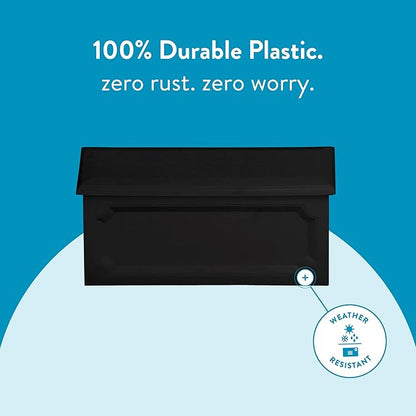 Architectural Mailboxes Windsor Plastic Wall Mount Mailbox, Black, Small | Durable rust-resistant build with weather-resistant outdoor construction.