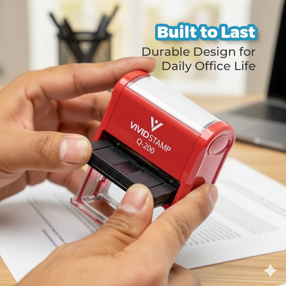 Action Required Office Self Inking Rubber Stamp (Red Ink) - Large