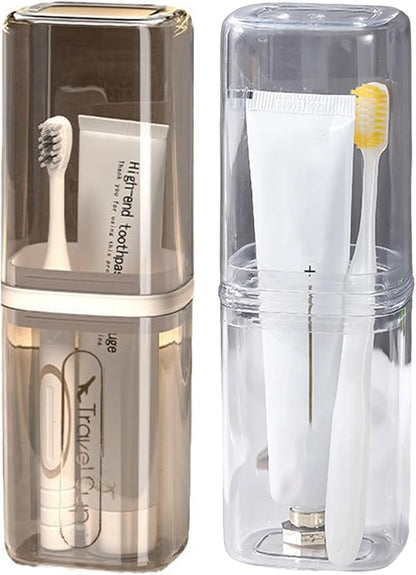 2Pcs Toothbrush Cup Toothbrush Travel Case, Travel Toothbrush Holder Case