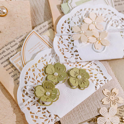 Diuhofart 300pcs Scrapbook Paper Cutouts Lace Flowers Butterfly for Scrapbooking Embellishments Supplies, Junk Journaling, Card Making, Mixed Media, Vintage Diecut Floral Collage Materials