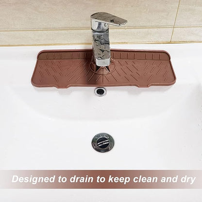 OUKENS Sponge Holder for Kitchen Sink, Silicone Faucet Mat for Kitchen Sink