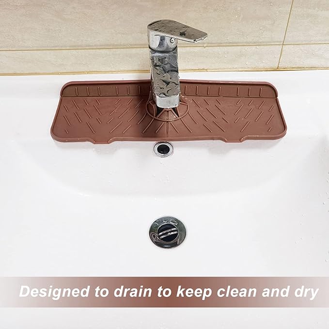 OUKENS Sponge Holder for Kitchen Sink, Silicone Faucet Mat for Kitchen Sink