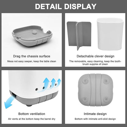 Toothbrush Holder for Bathroom, Plastic Detachable for Easy Cleaning