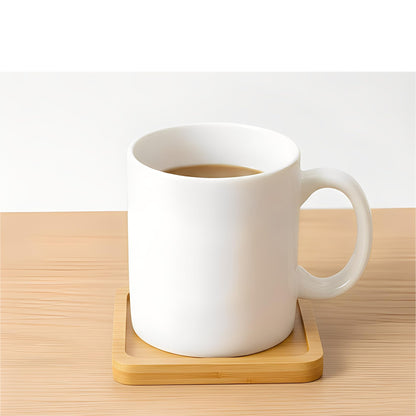 Bamboo Coasters Blank Mats for Crafts — 3.54 Inch DIY Mosaic Tile Base, Small Indoor Plant Coasters, Reusable Eco-Friendly Design (10 Pcs Square)