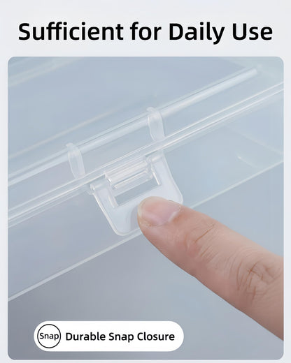 CHSZCHOMER 9 Pack Clear Plastic Storage Boxes with Snap-Lock Lids, Assorted Sizes Mini Organizer Containers with Bonus Marking Labels for DIY Crafts, Beads,Charms,Stickers, SMT Components,Hardware