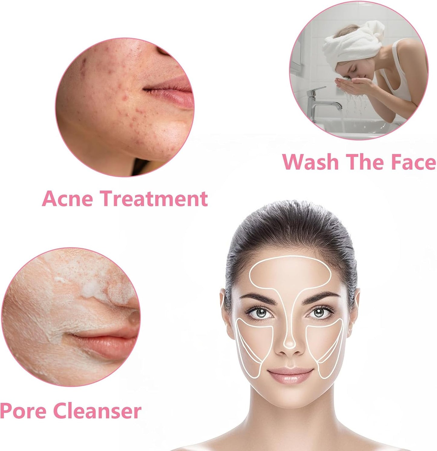 MCIGICM 20PCS Face Scrubber,Silicone Facial Cleansing Brush Face Exfoliator Pads Face Scrub Brush for Skin Facial Scrubber Facial Cleanser Brush