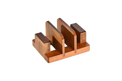 Fox Run Acacia Wood Cutting Board Holder, 3 Slot Cutting Board Organizer