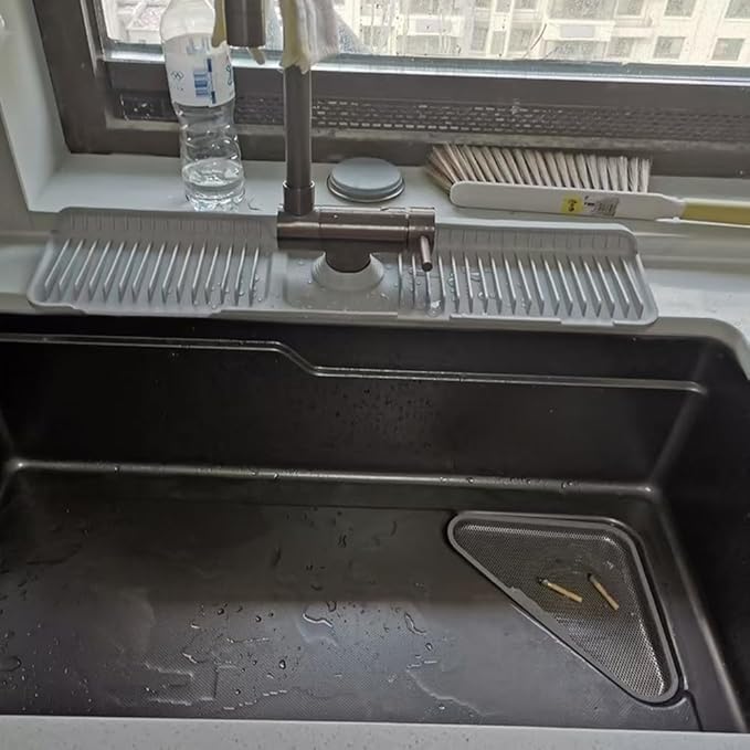 dophee Faucet Mat for Kitchen Sink, Dark Grey