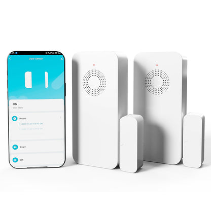 WARROXIDE WiFi Door Window Alarm, Smart Contact Sensor with APP Alerts & Sound Light Alarm, DIY Home Security System for House, Apartment, Office (Battery Not Included)
