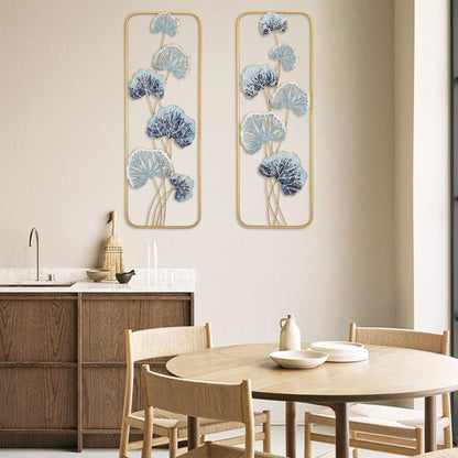 Arborus 2 Pack Gold Wall Art Décor, 35" Rectangular Panels Metal Work, Modern Wall Décor for Home Office Café Bedroom Living Room Wall Decoration