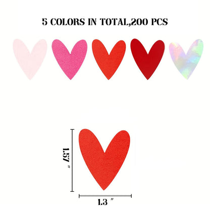 200Pcs Valentines Day Confetti Valentines Confetti Paper Hearts for Valentines Day Party Decorations Table Decorations Valentines