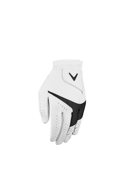 Callaway Golf Weather Spann Glove (Worn on Left Hand,White,Large,Cadet (Short Fingers))