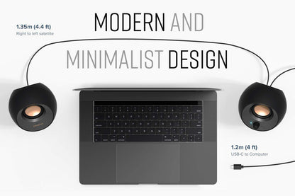Creative Pebble V3 Minimalistic 2.0 USB-C Desktop Speakers with USB Audio, Clear Dialog Enhancement, Bluetooth 5.0, 8W RMS with 16W Peak Power (Black)