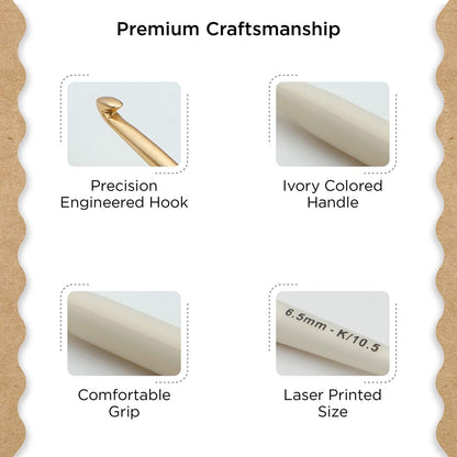 Knitter’s Pride Pearl Aluminum Crochet Hook – US Size K (6.5mm)