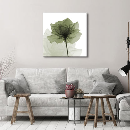 Wieco Art Large Contemporary Gallery Wrapped Floral Giclee Canvas Print Green Flickering Flowers Pictures Paintings on Canvas Wall Art Ready to Hang for Living Room Home Decorations 24x24 inch