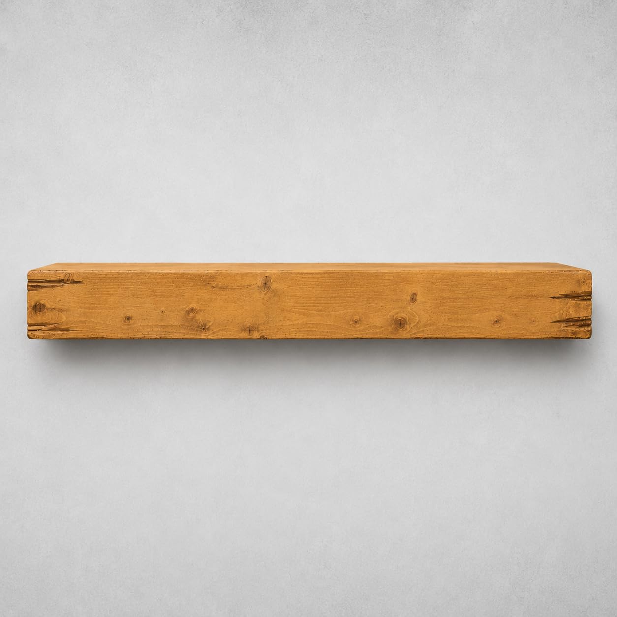 Urbandi Fireplace Mantel, Distressed, Rustic, Floating Shelf, Modern, Real Wood. (48Lx6Hx8D, Brown)