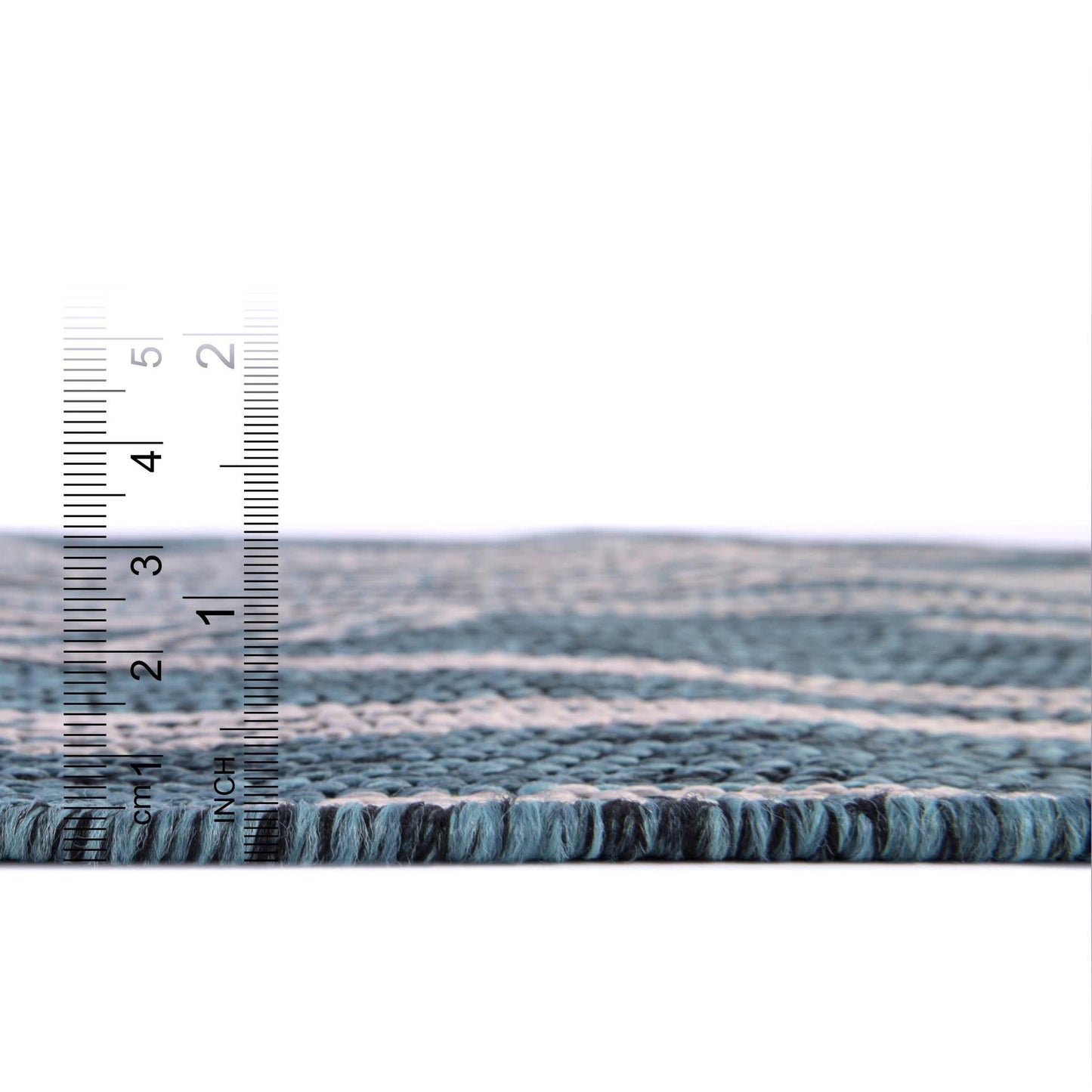 Unique Loom Outdoor Botanical Collection Area Rug - Leaf (4' 1" Round, Teal/ Ivory)