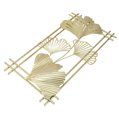 Omabeta Gold Metal Wall Decor, Aristocratic Luxurious Golden Leaf Wall Sculpture Assembly Free Elegant for Hotel