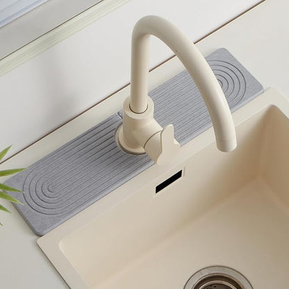 Stone Faucet Mat for Kitchen Sink，Super Absorbent Diatomite Fast Drying Stone